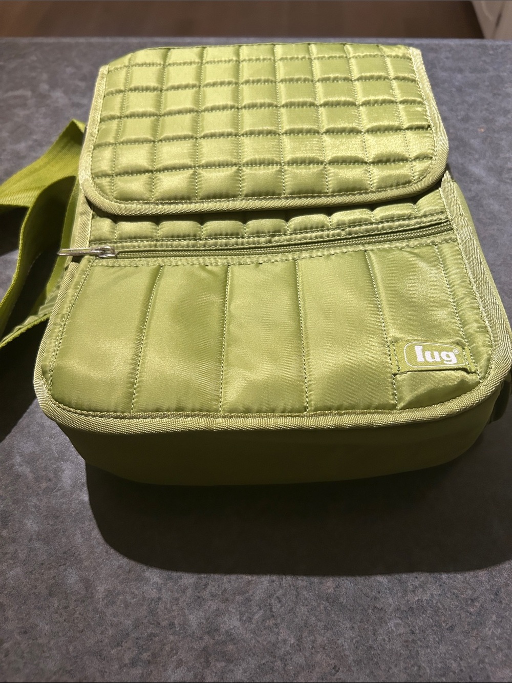 lug Quilted Olive Green Crossbody Shoulder Bag